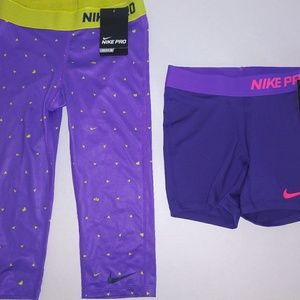 Nike pro training tights. New. Girls size: M